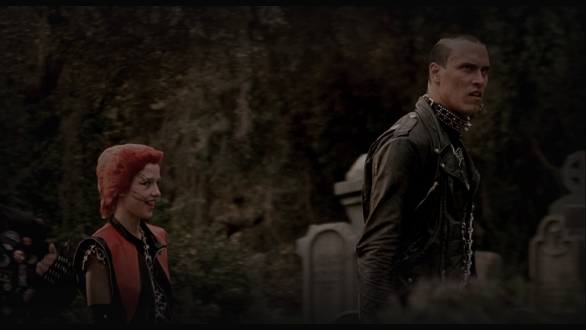 Still from The Return of the Living Dead (1985) — tmdb still, pre-brightened 1.90, baked factor 0.45, output brightness 19.9